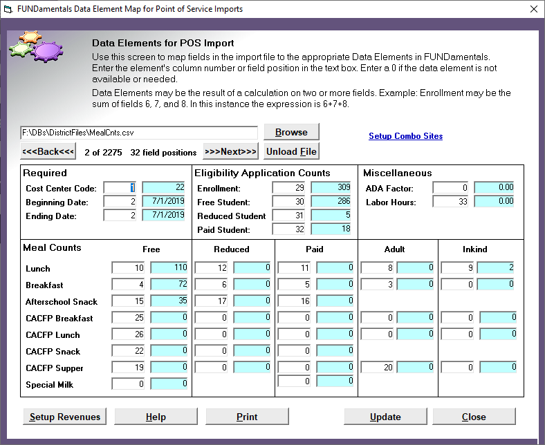 Point of Service Import - Data Element Mapping